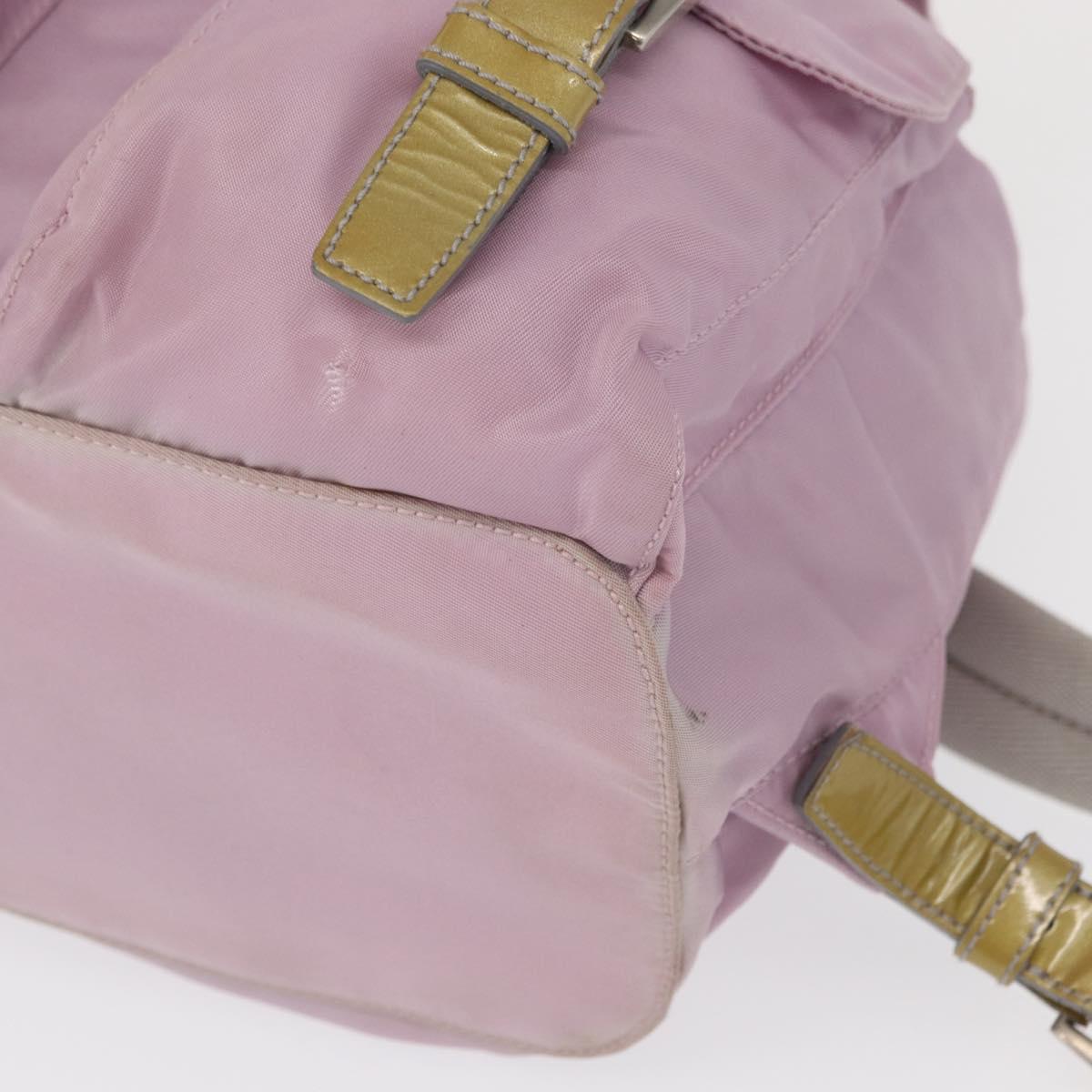 PRADA Backpack Nylon Pink Silver Auth 163327A