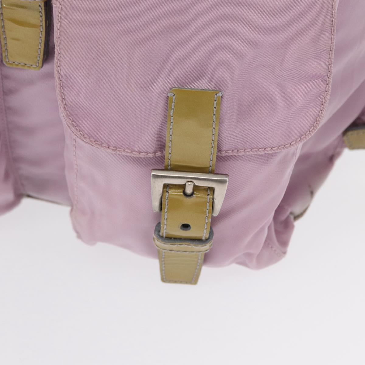 PRADA Backpack Nylon Pink Silver Auth 163327A