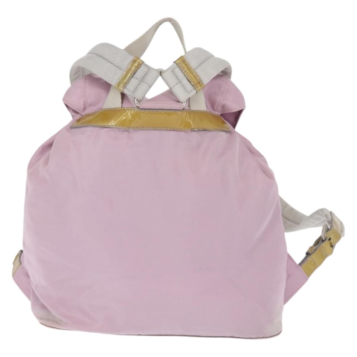 PRADA Backpack Nylon Pink Silver Auth 163327A