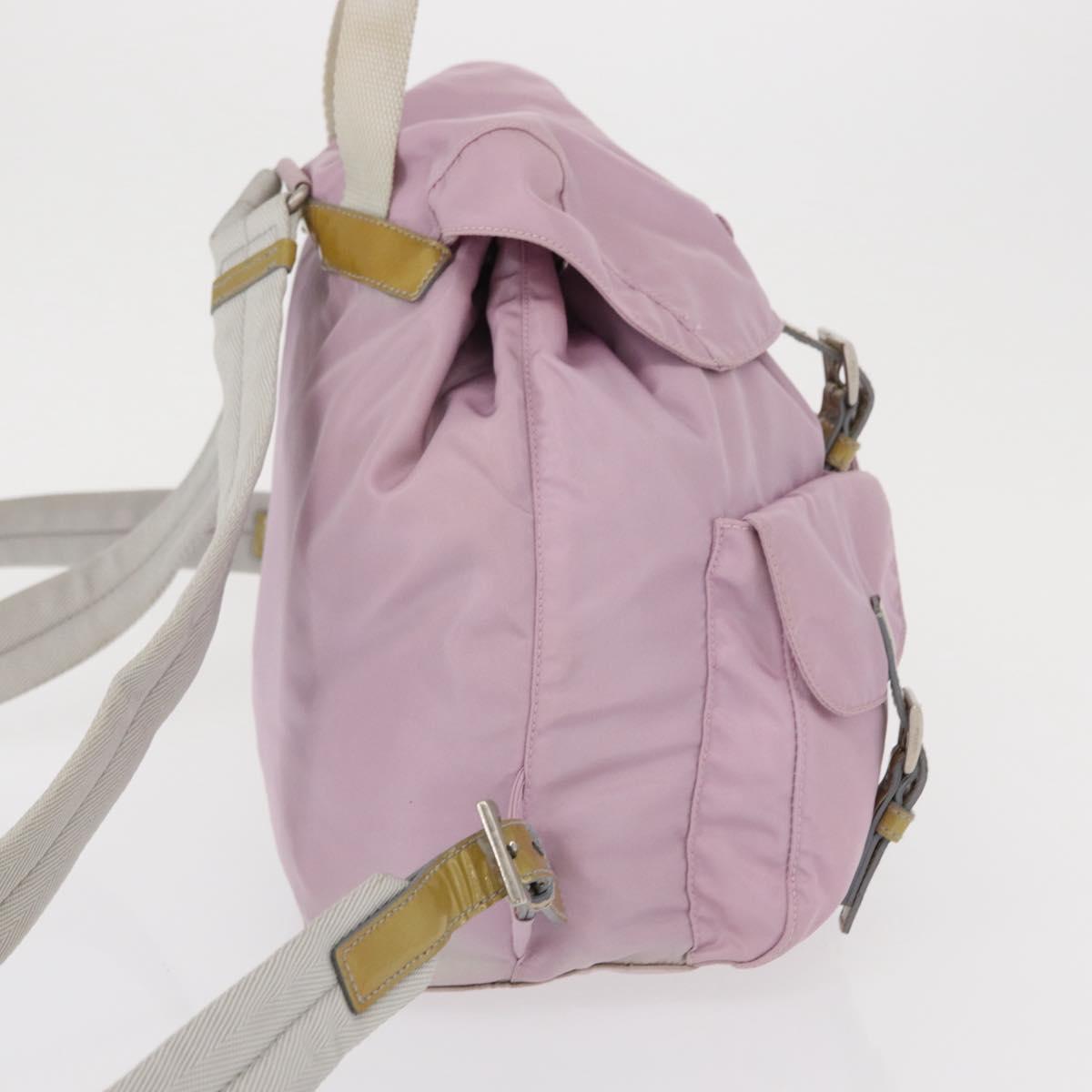 PRADA Backpack Nylon Pink Silver Auth 163327A