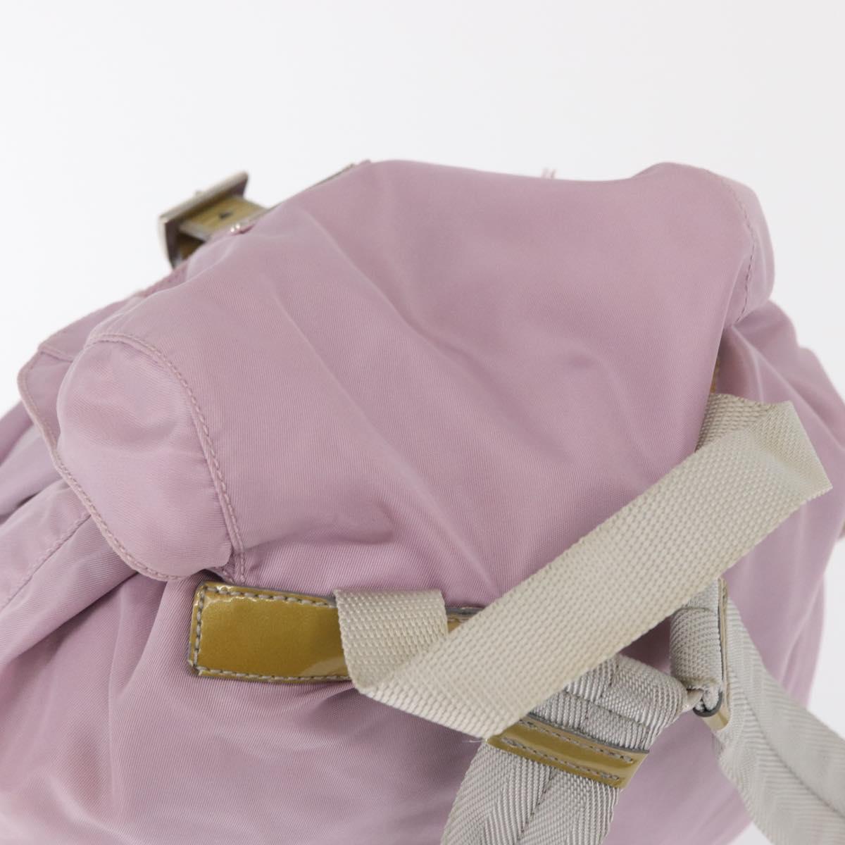 PRADA Backpack Nylon Pink Silver Auth 163327A