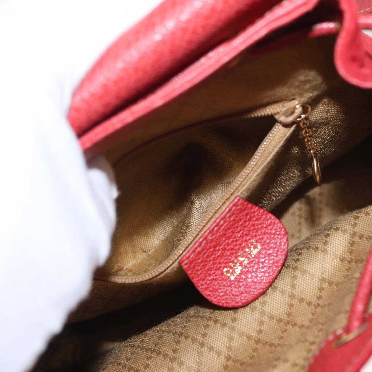 GUCCI Bamboo Backpack Suede Red Gold 003 2034 0030 Auth 163330
