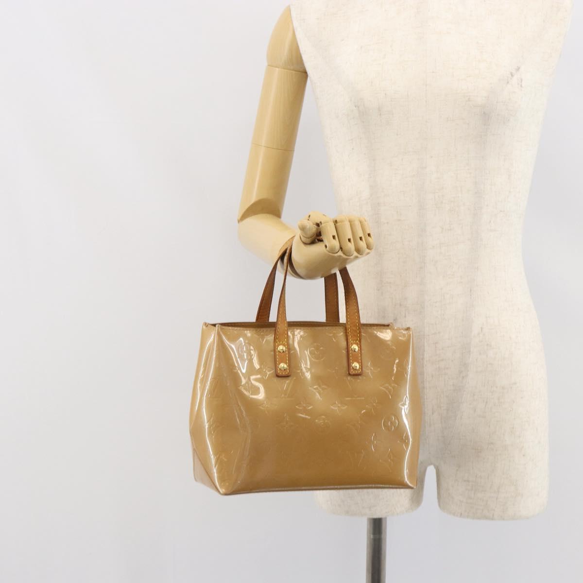 LOUIS VUITTON Monogram Vernis Reade PM Hand Bag Noisette M91334 LV Auth 163334