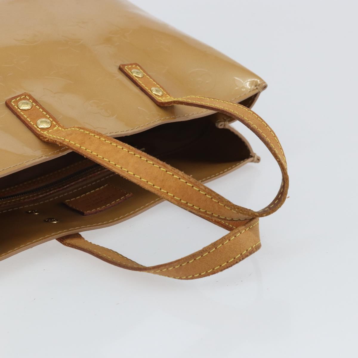 LOUIS VUITTON Monogram Vernis Reade PM Hand Bag Noisette M91334 LV Auth 163334