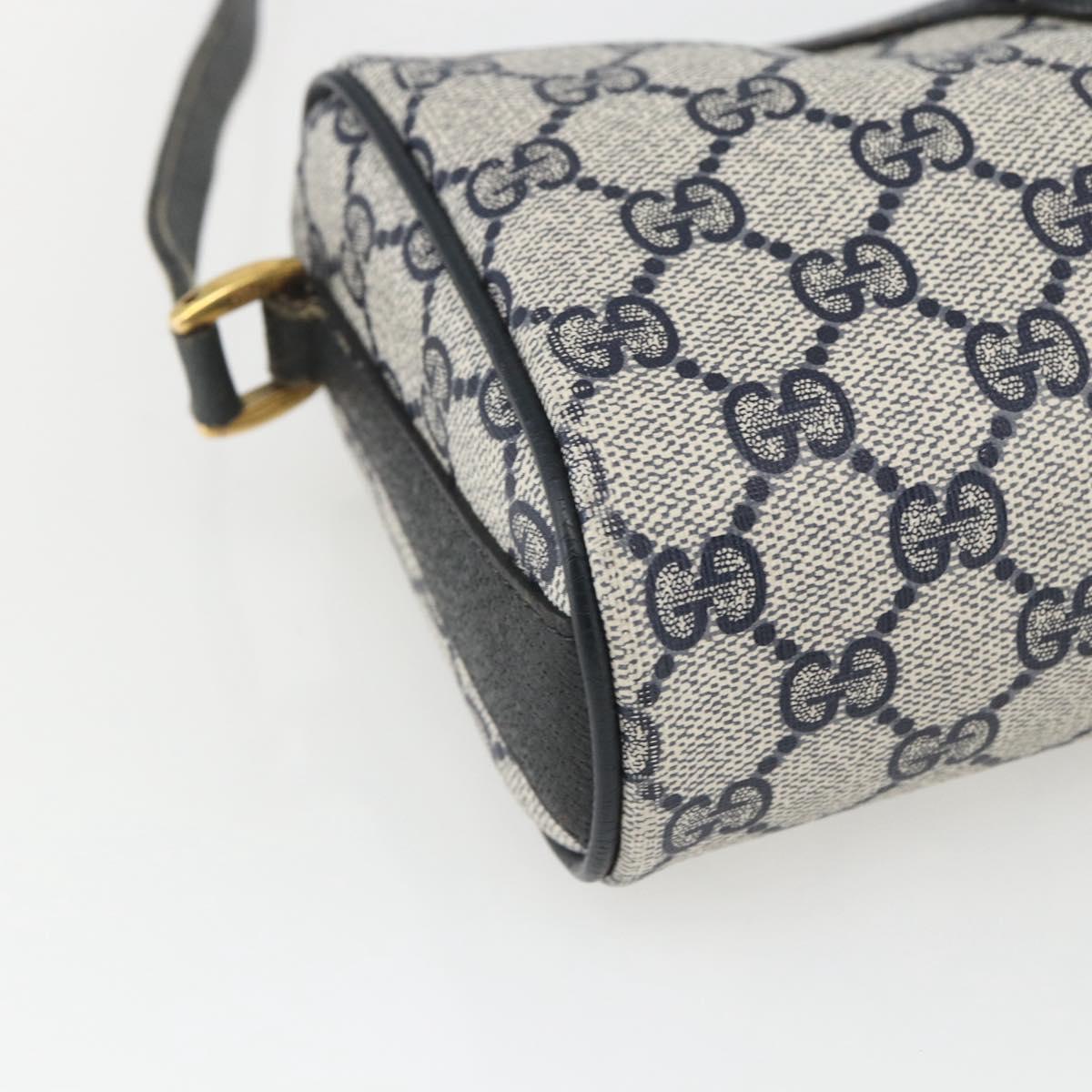 GUCCI GG Supreme Sherry Line Bag PVC Navy Gold Red 89 02 018 Auth 163335