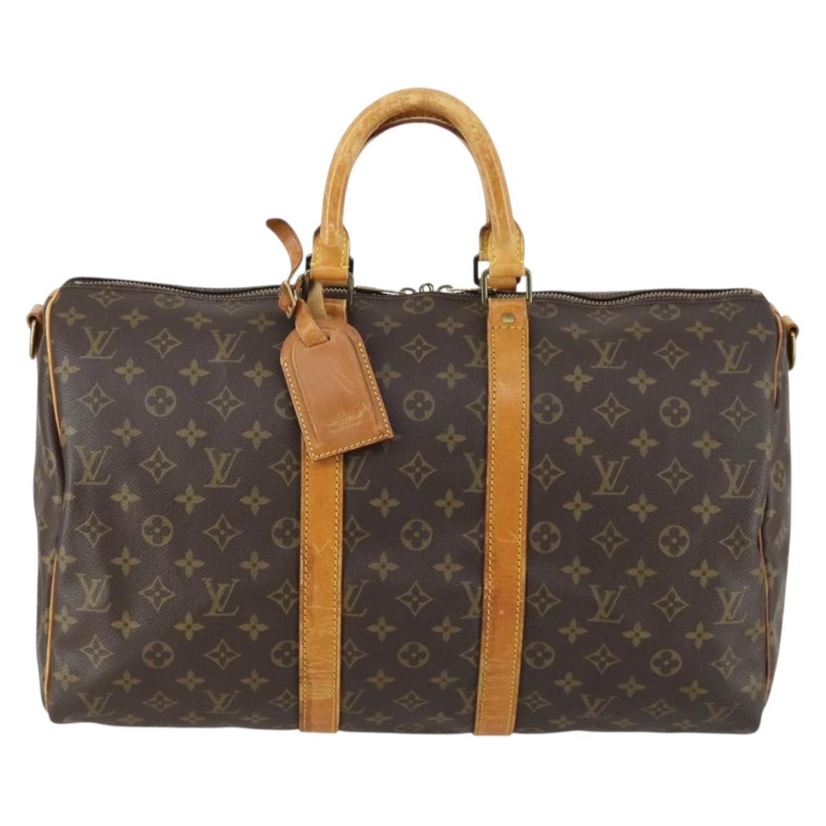 LOUIS VUITTON Monogram Keepall Bandouliere 45 Boston Bag M41418 LV Auth 163337