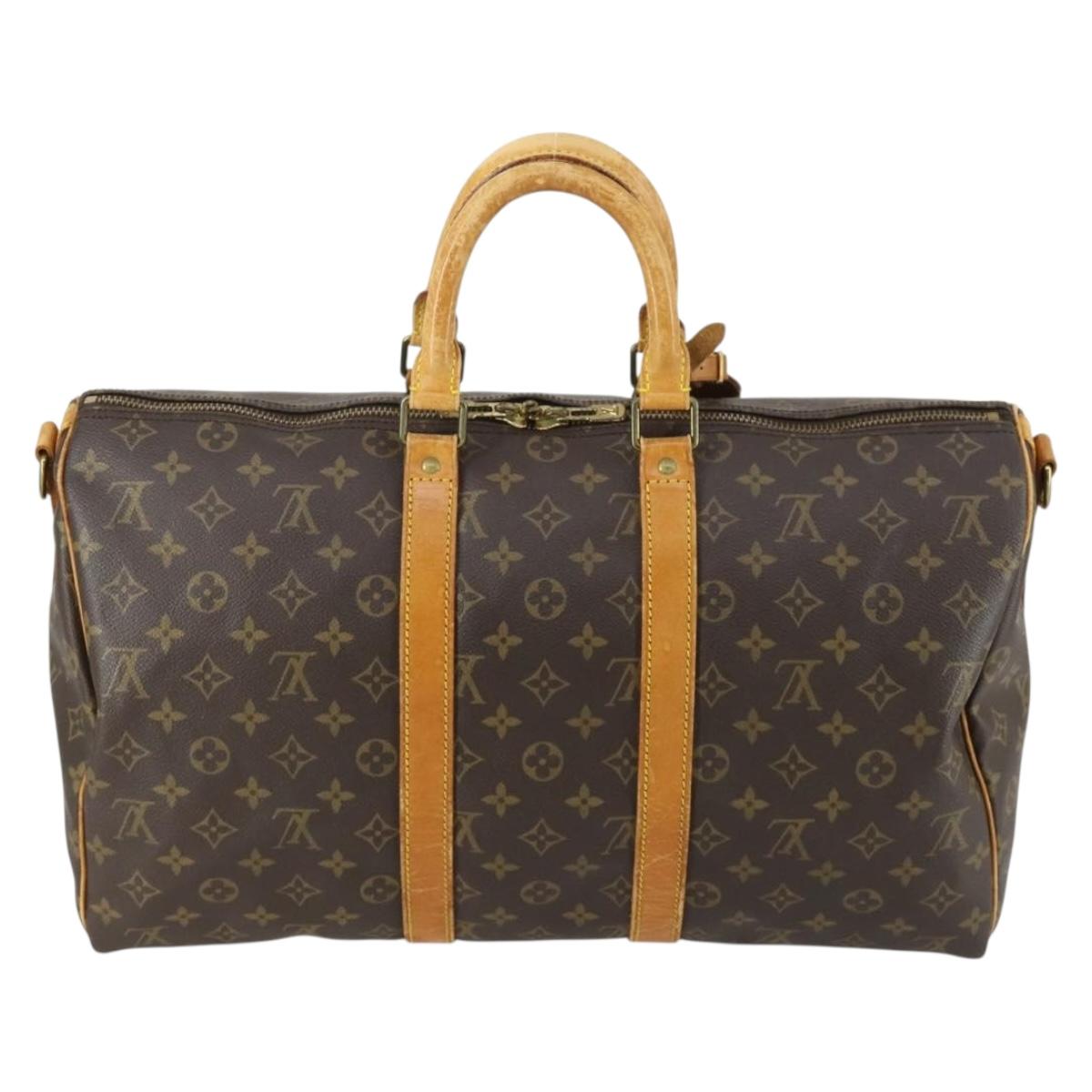 LOUIS VUITTON Monogram Keepall Bandouliere 45 Boston Bag M41418 LV Auth 163337