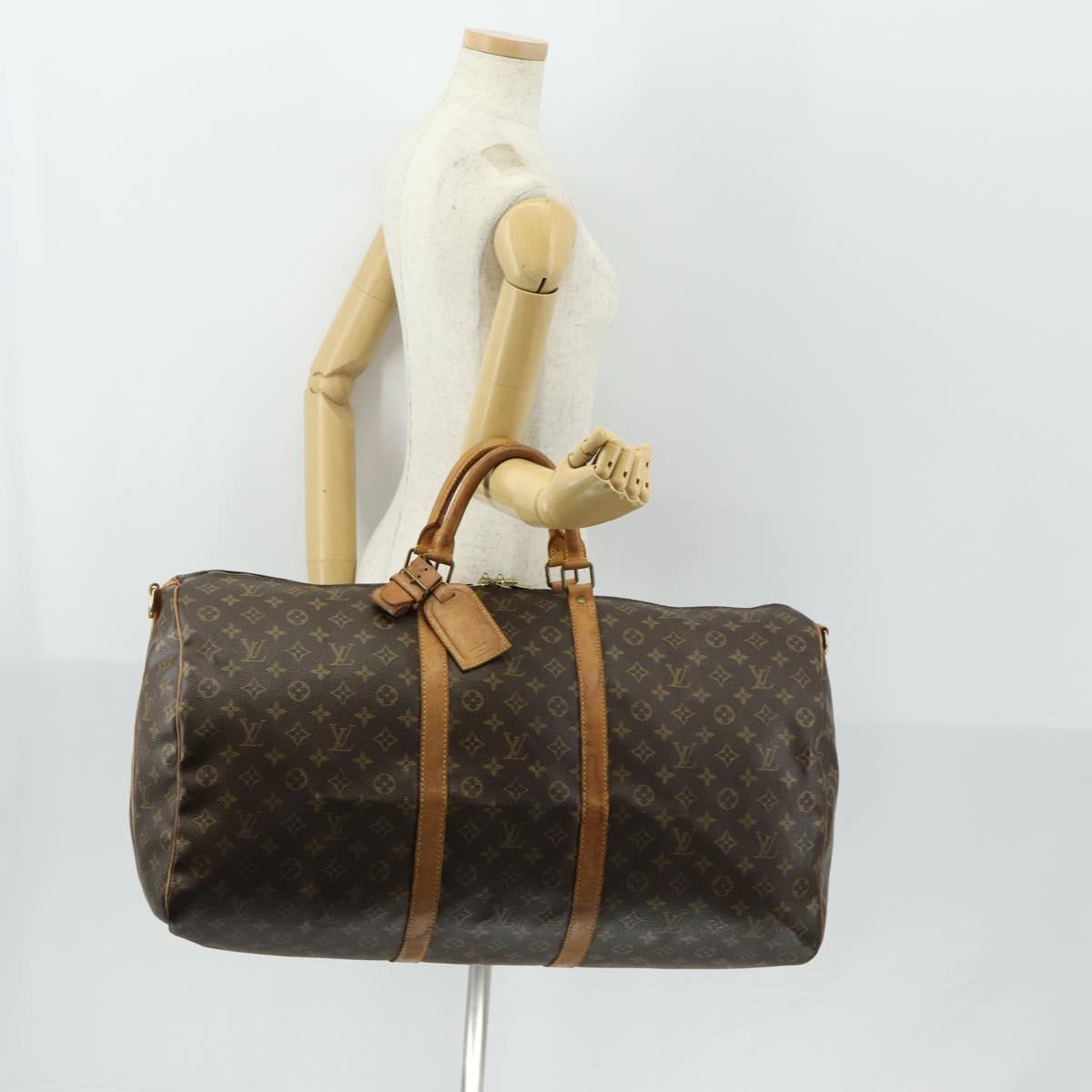 LOUIS VUITTON Monogram Keepall Bandouliere 60 Boston Bag M41412 LV Auth 163338