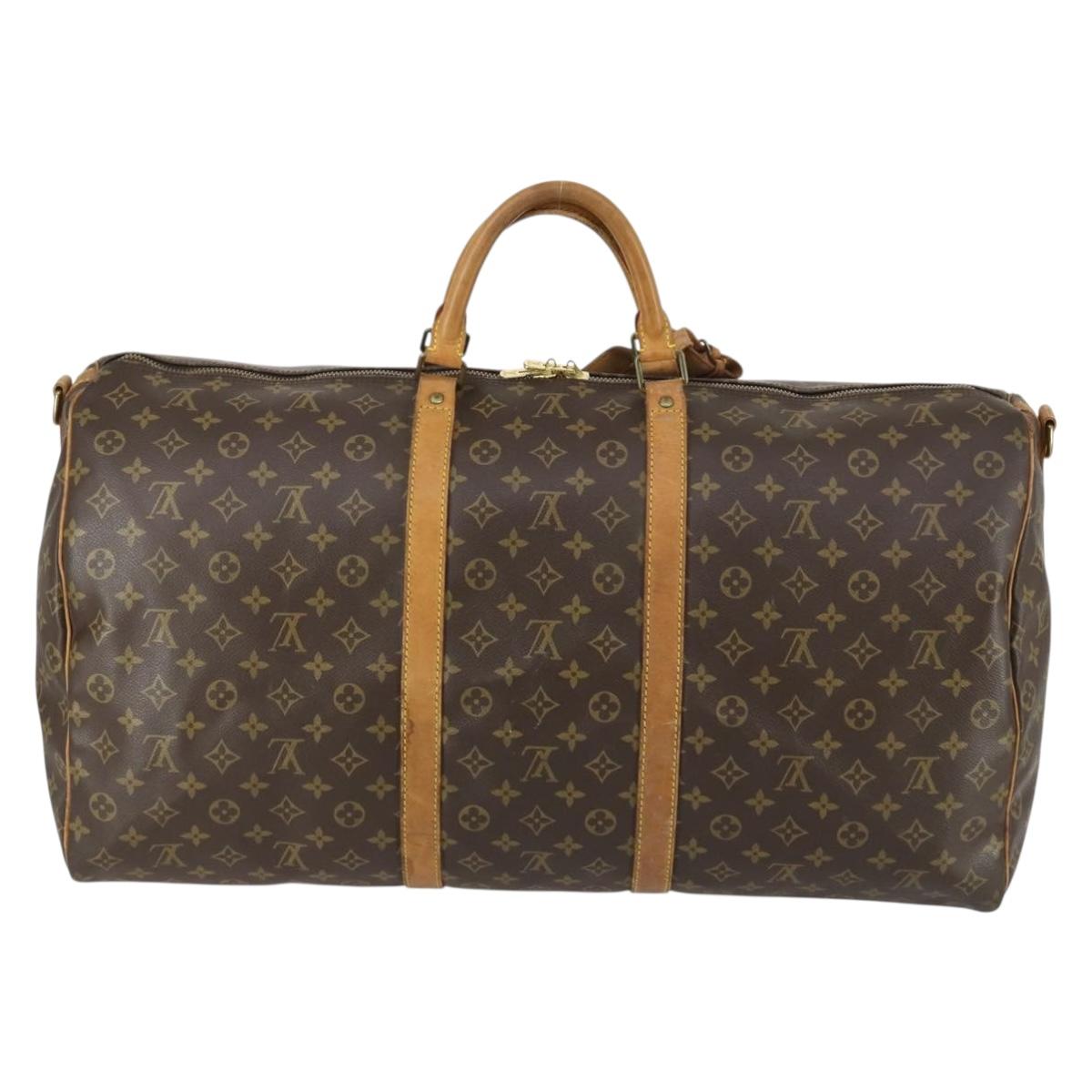 LOUIS VUITTON Monogram Keepall Bandouliere 60 Boston Bag M41412 LV Auth 163338