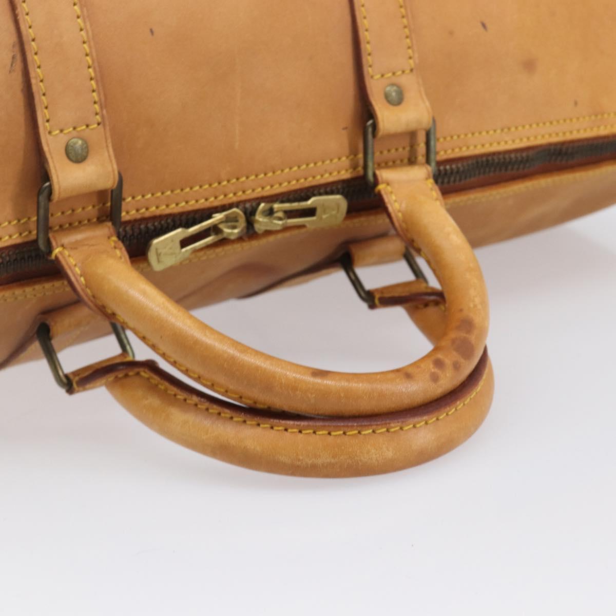 LOUIS VUITTON Nomad Keepall 55 Boston Bag Beige LV Auth 163339