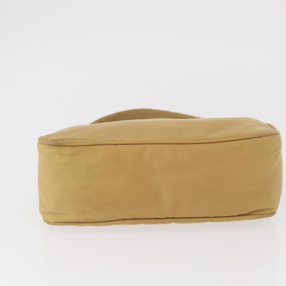 PRADA Hand Bag Nylon Beige Auth 163348
