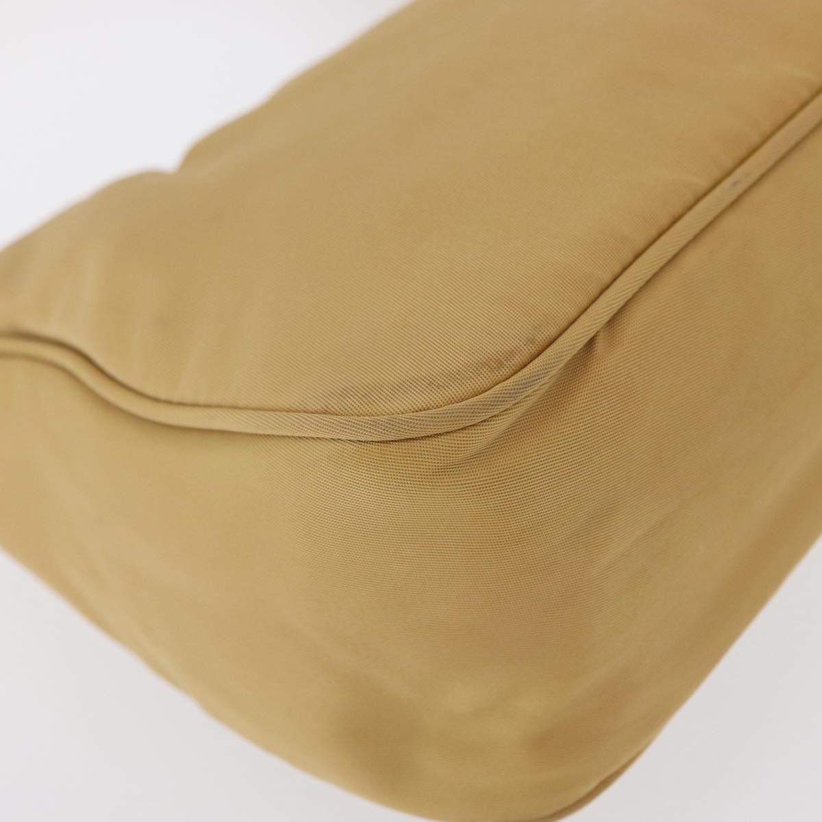PRADA Hand Bag Nylon Beige Auth 163348