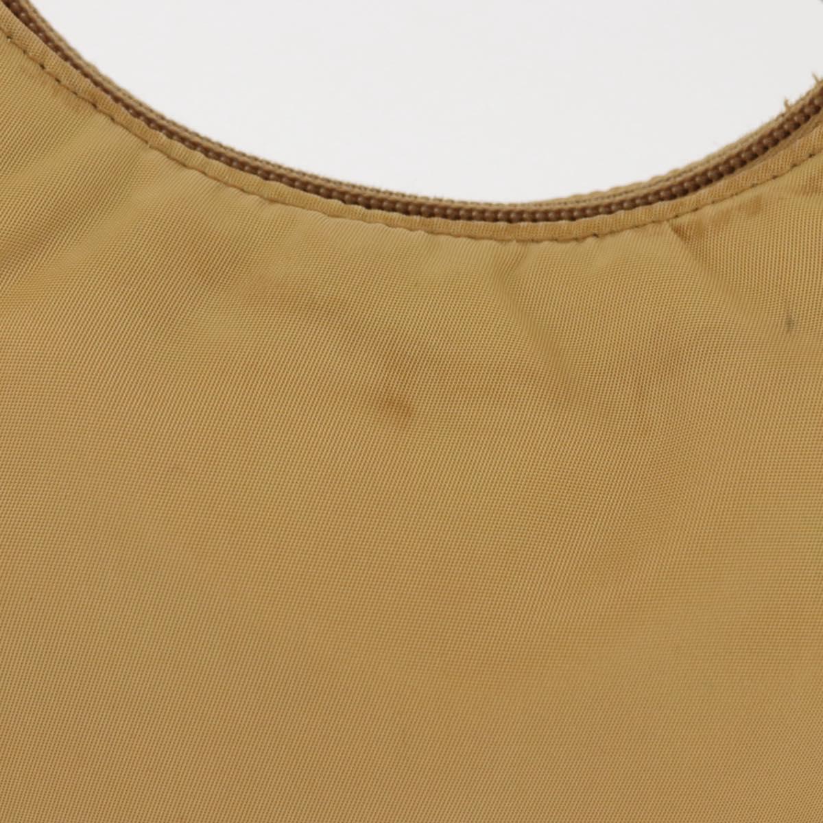 PRADA Hand Bag Nylon Beige Auth 163348