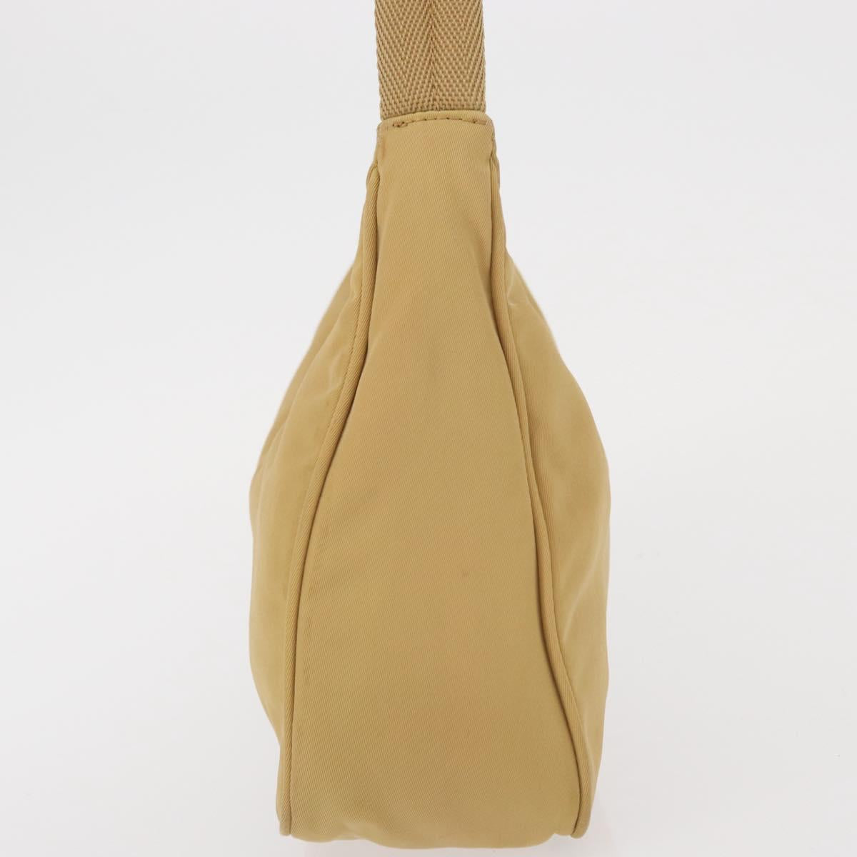 PRADA Hand Bag Nylon Beige Auth 163348
