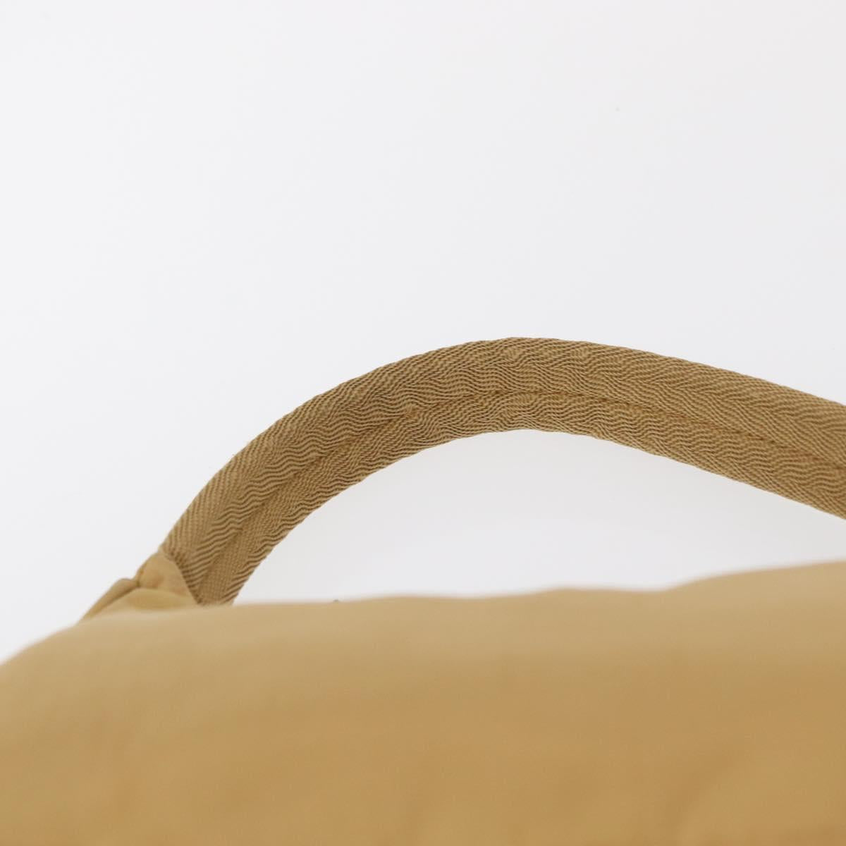 PRADA Hand Bag Nylon Beige Auth 163348