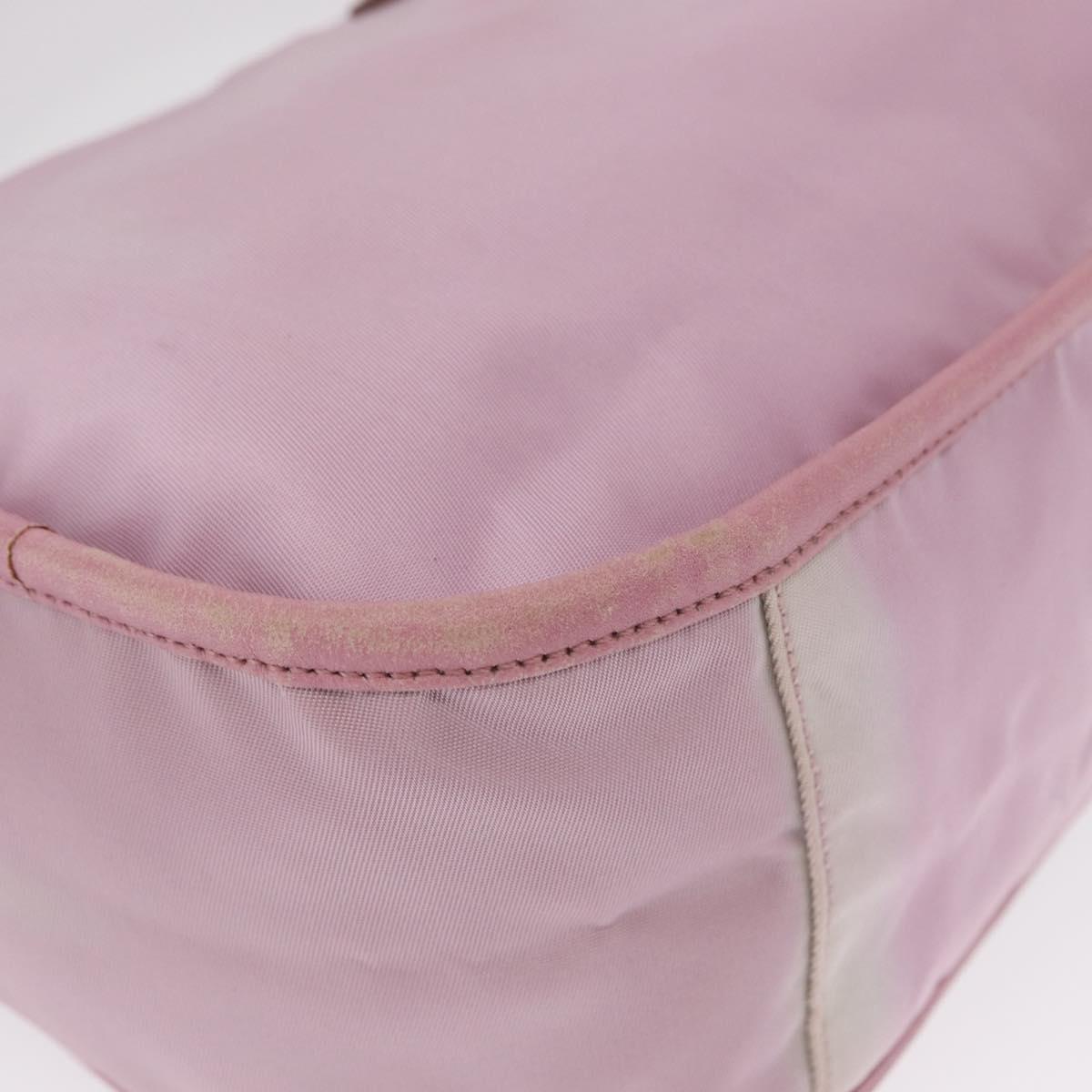 PRADA Hand Bag Nylon Pink Auth 163349