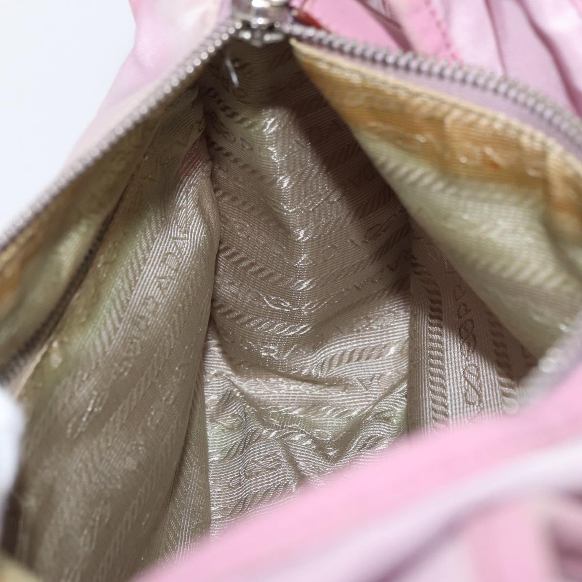 PRADA Hand Bag Nylon Pink Auth 163349