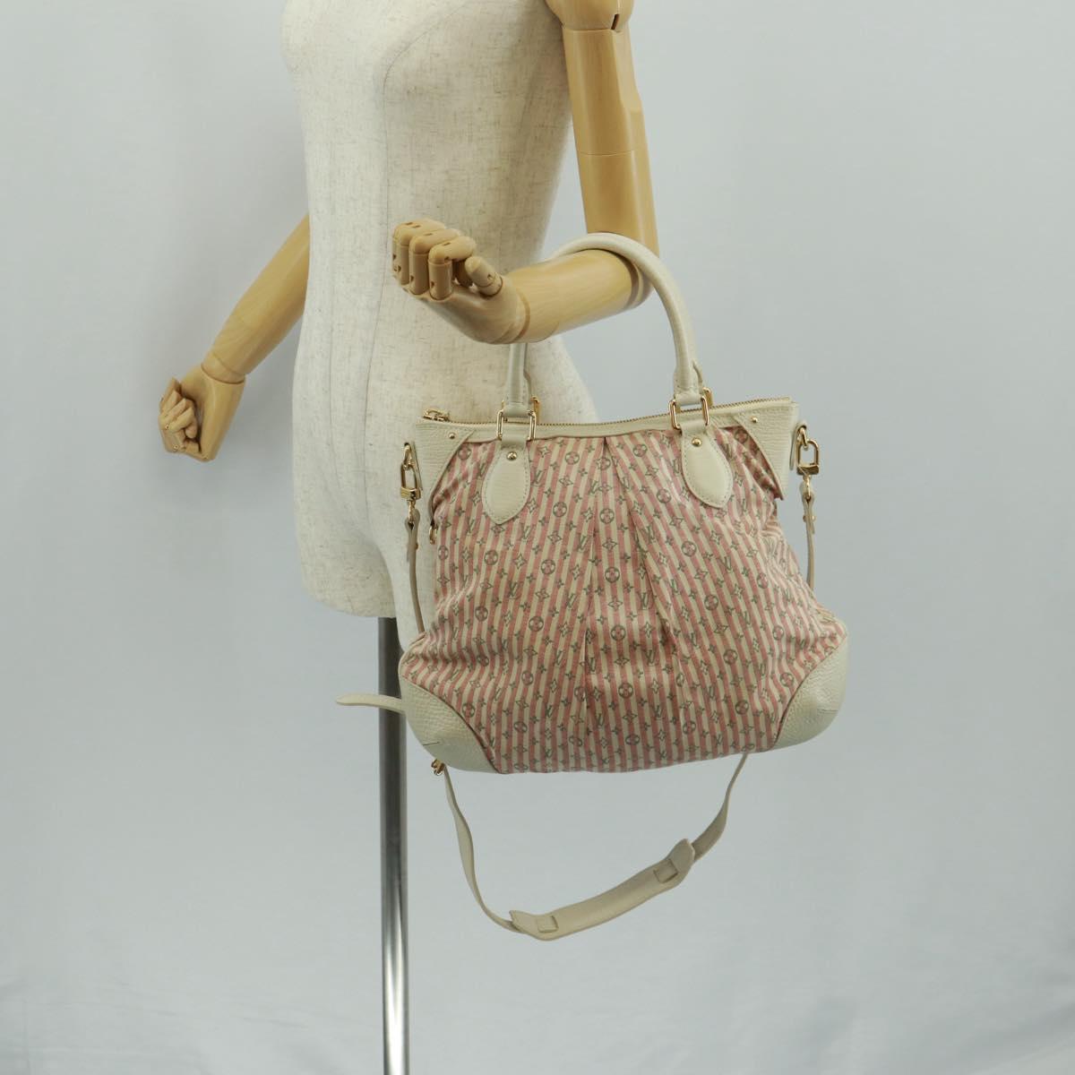LOUIS VUITTON Mini Lin Croisette Marina PM Bag Pink White M95495 LV Auth 163361V