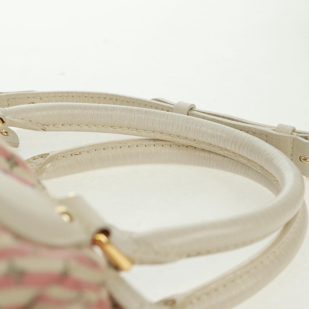 LOUIS VUITTON Mini Lin Croisette Marina PM Bag Pink White M95495 LV Auth 163361V