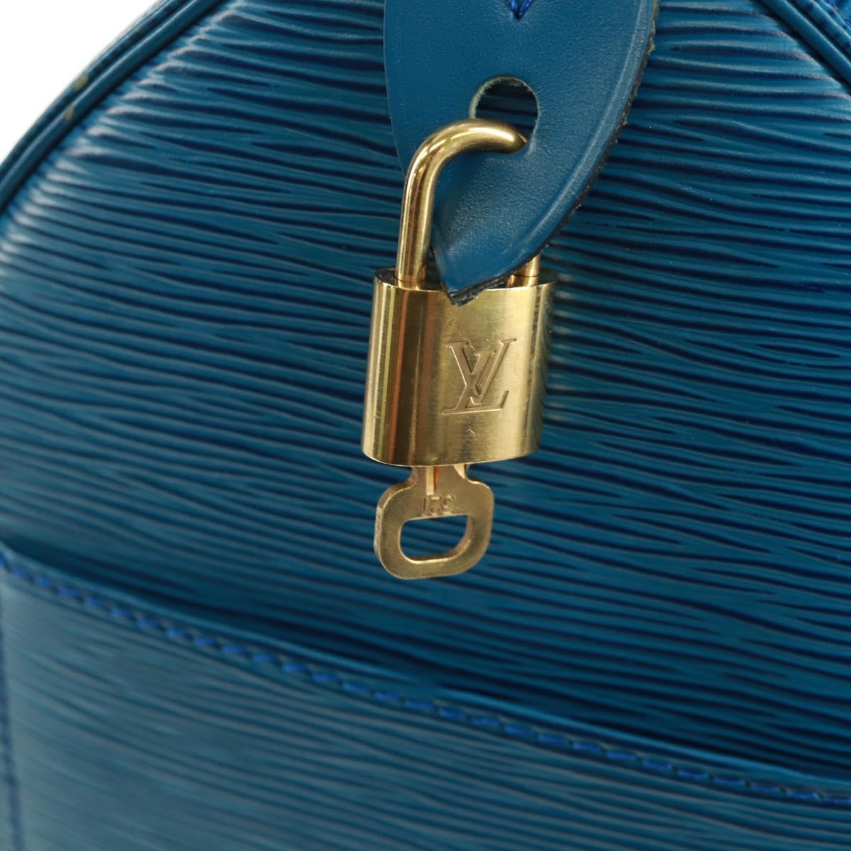 LOUIS VUITTON Epi Speedy 35 Hand Bag Toledo Blue M42995 LV Auth 163363V