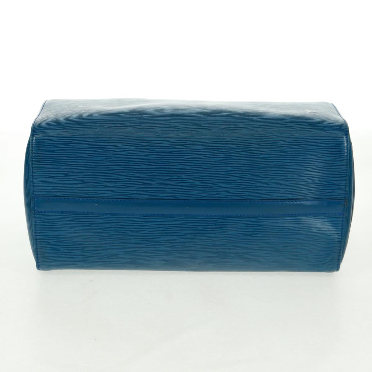 LOUIS VUITTON Epi Speedy 35 Hand Bag Toledo Blue M42995 LV Auth 163363V