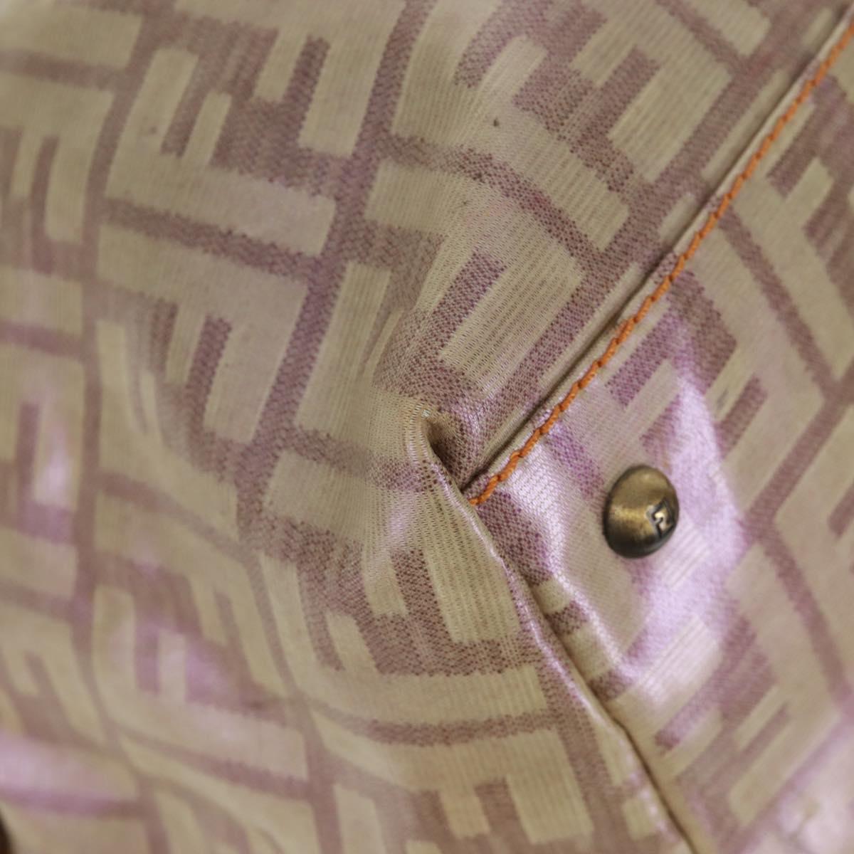 FENDI Zucca Canvas Tote Bag Beige Auth 163374V