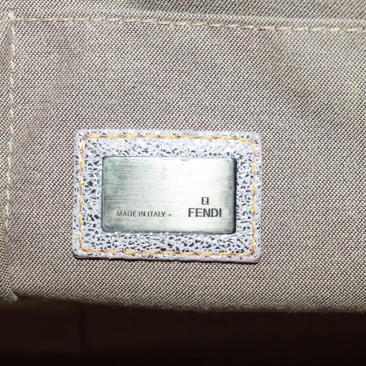 FENDI Zucca Canvas Tote Bag Beige Auth 163374V
