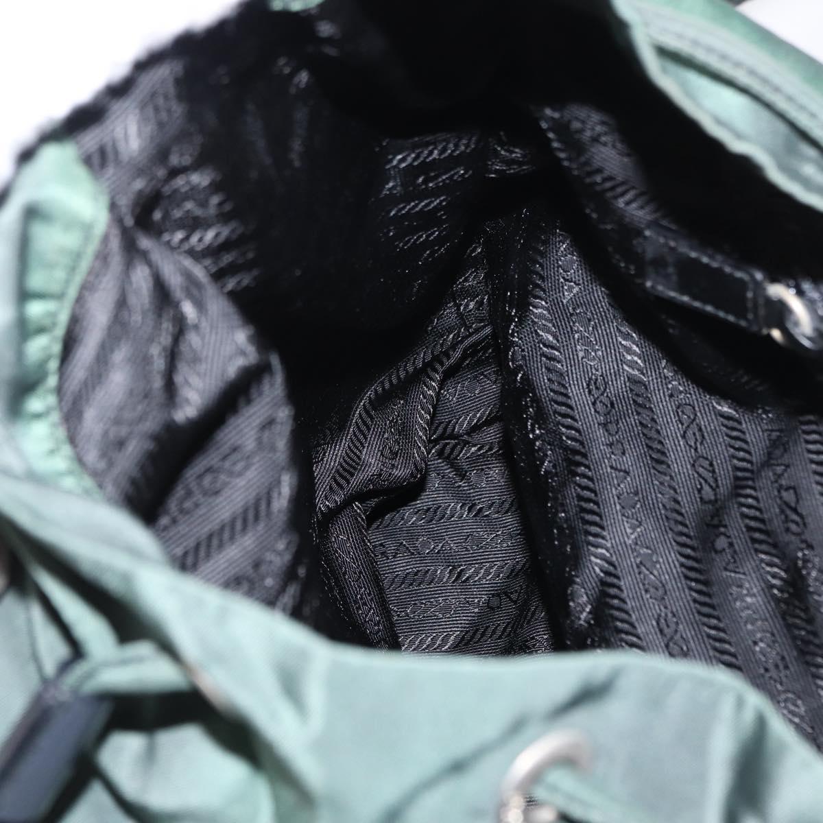 PRADA Backpack Nylon Green Silver Auth 163375