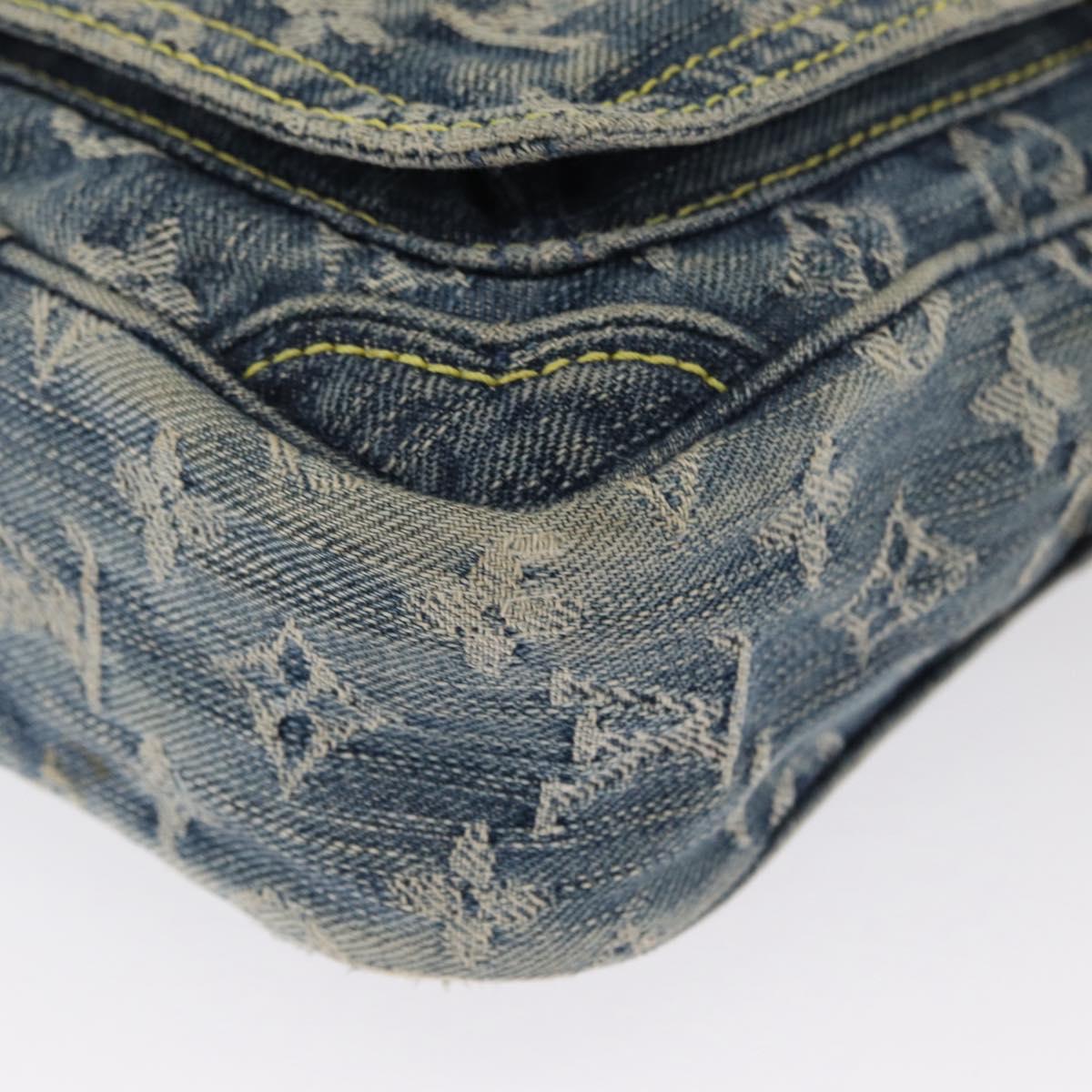 LOUIS VUITTON Monogram Denim Camera Bag Shoulder Bag Blue M95348 LV Auth 163385A
