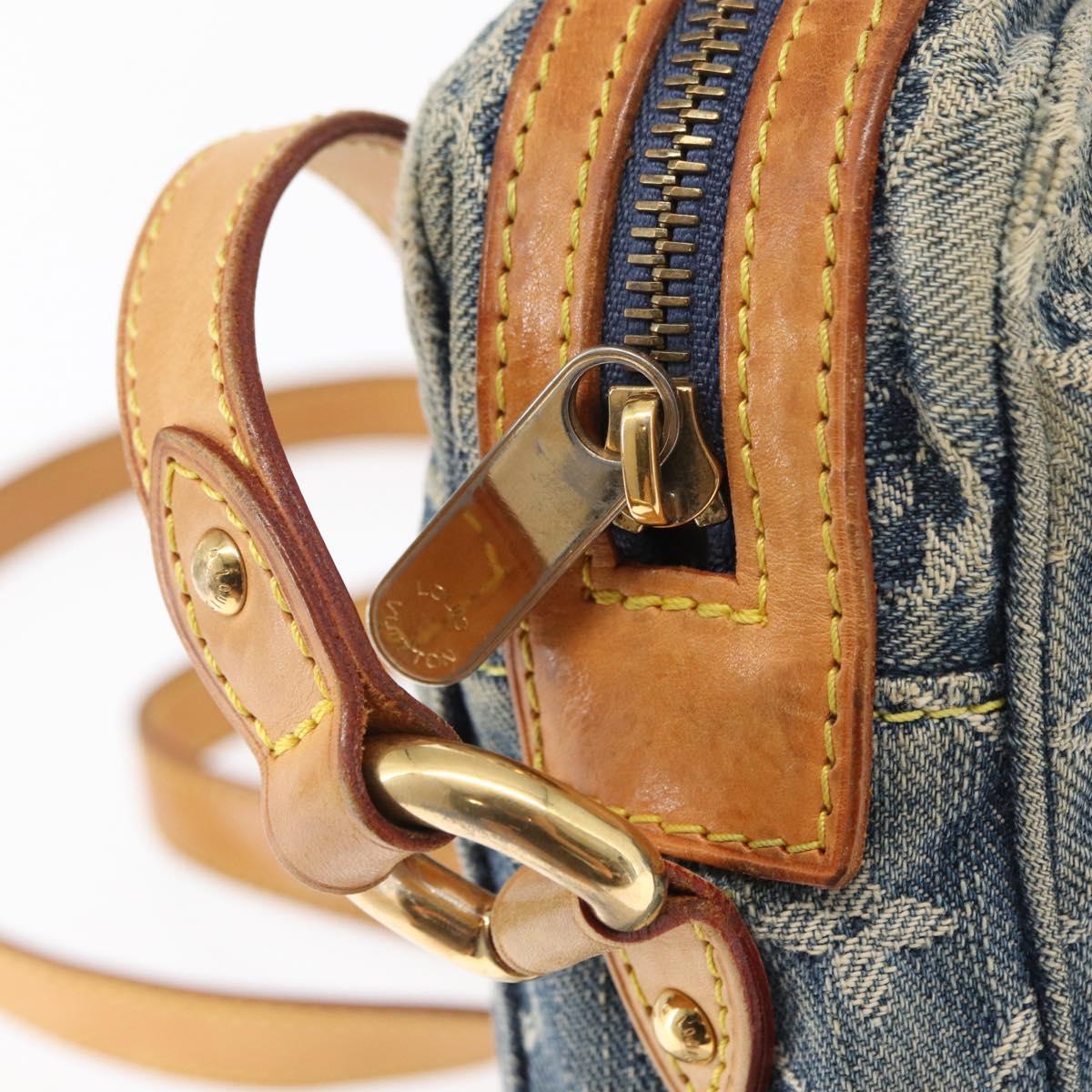 LOUIS VUITTON Monogram Denim Camera Bag Shoulder Bag Blue M95348 LV Auth 163385A