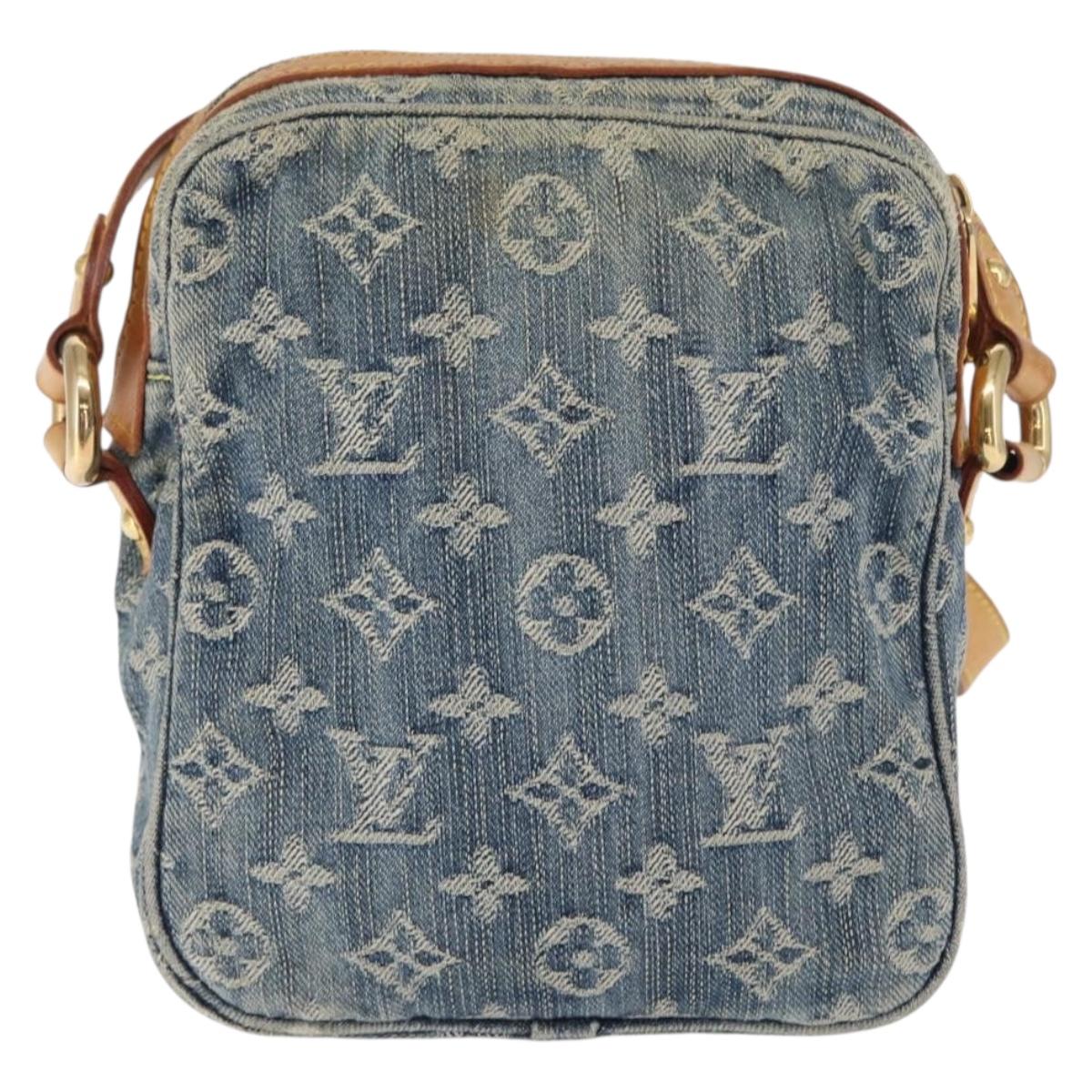 LOUIS VUITTON Monogram Denim Camera Bag Shoulder Bag Blue M95348 LV Auth 163385A