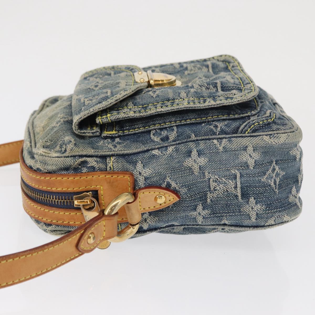 LOUIS VUITTON Monogram Denim Camera Bag Shoulder Bag Blue M95348 LV Auth 163385A