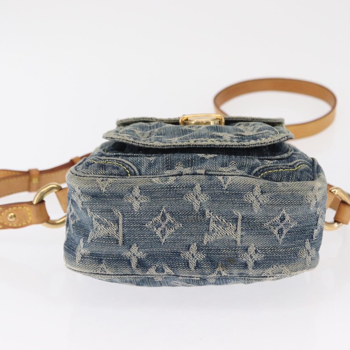 LOUIS VUITTON Monogram Denim Camera Bag Shoulder Bag Blue M95348 LV Auth 163385A