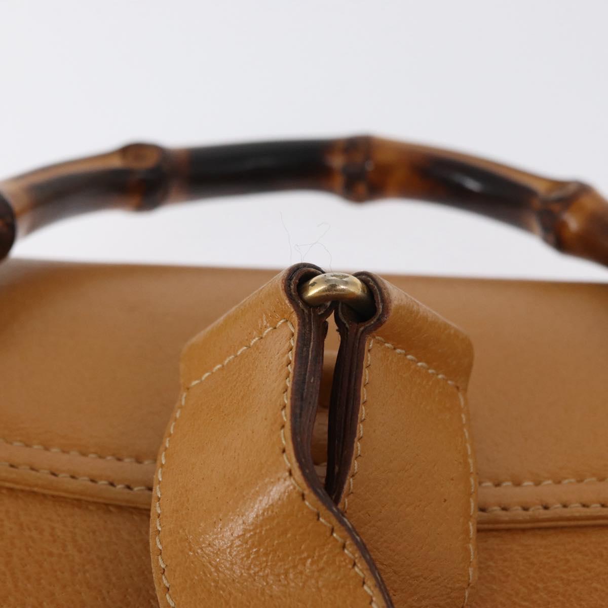GUCCI Bamboo Backpack Leather Brown Gold 003 2058 0016 Auth 163387