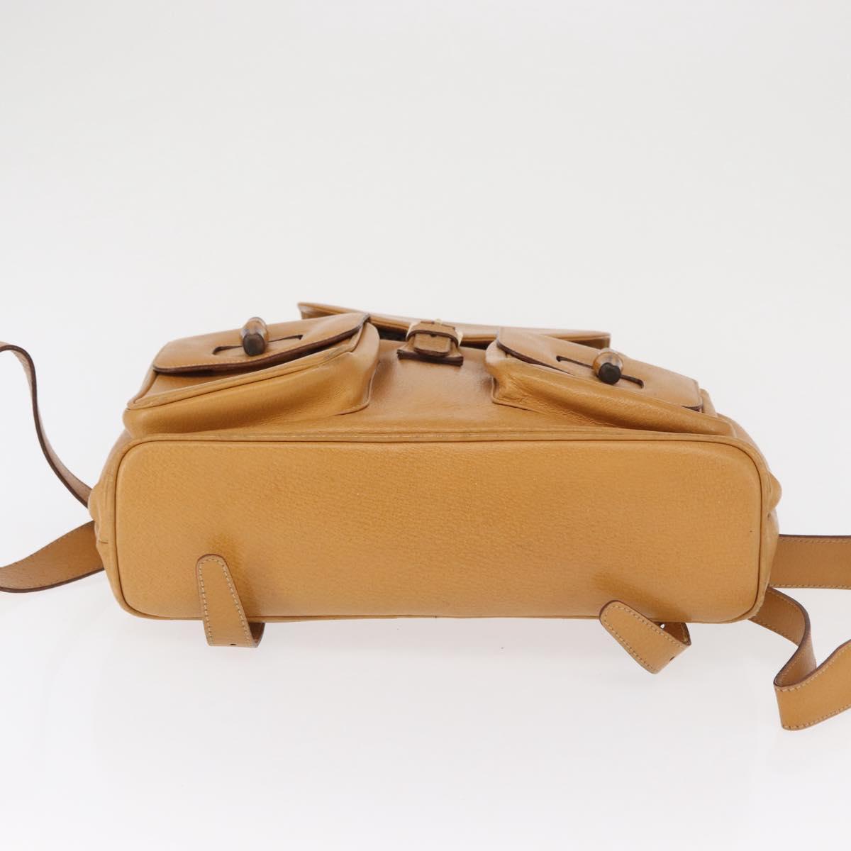 GUCCI Bamboo Backpack Leather Brown Gold 003 2058 0016 Auth 163387