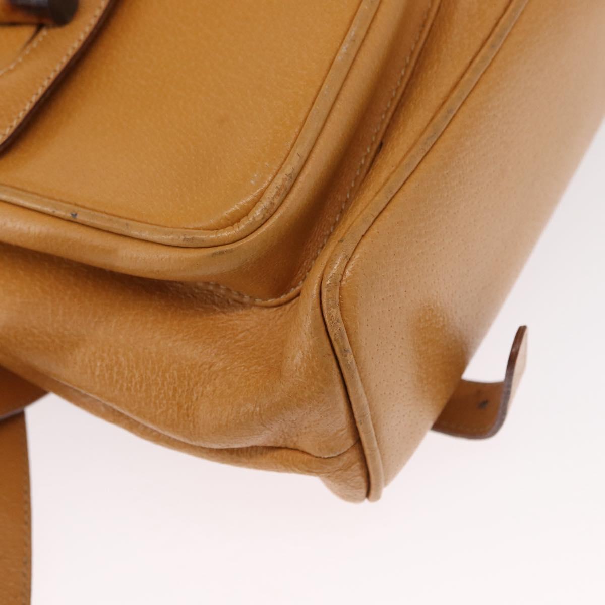 GUCCI Bamboo Backpack Leather Brown Gold 003 2058 0016 Auth 163387