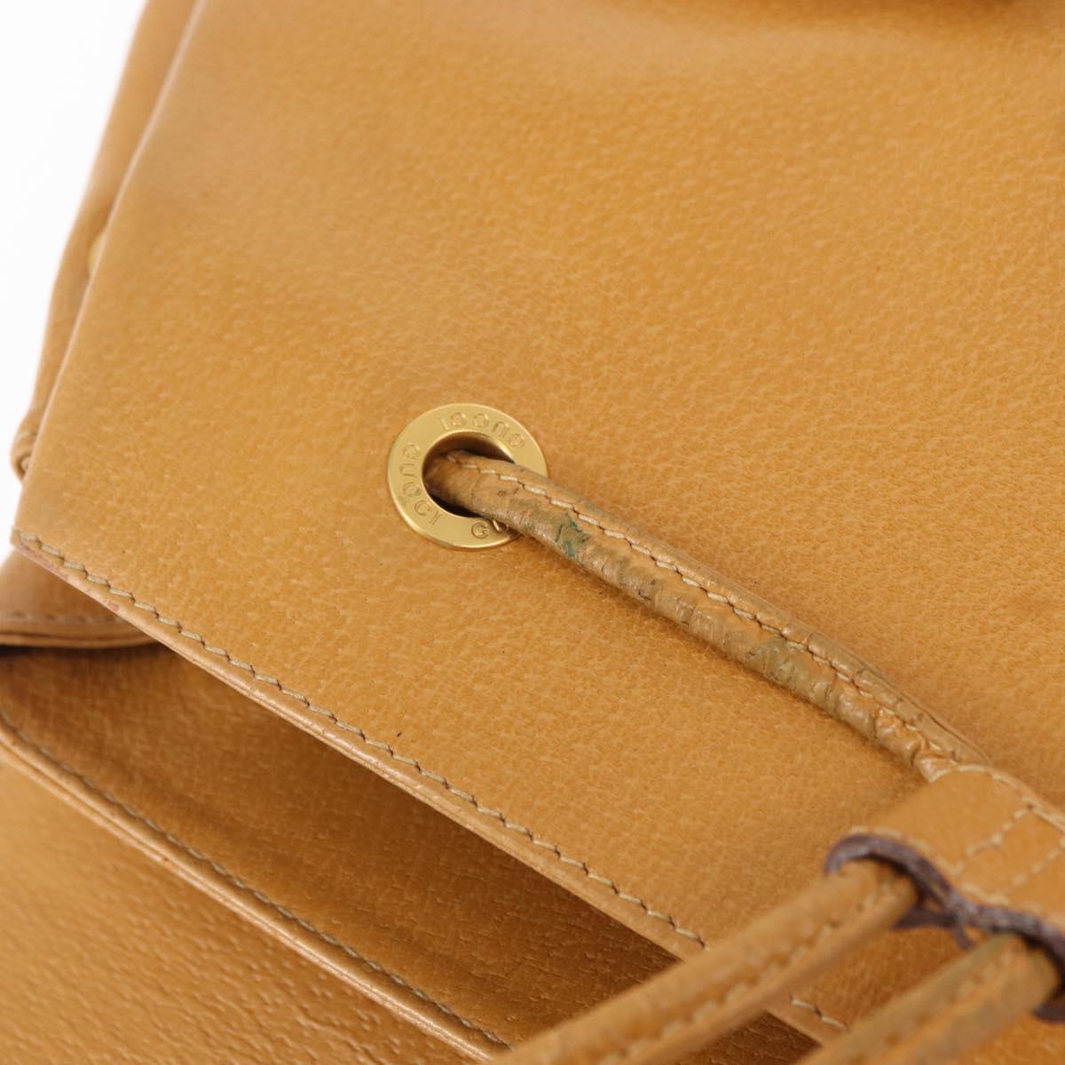 GUCCI Bamboo Backpack Leather Brown Gold 003 2058 0016 Auth 163387