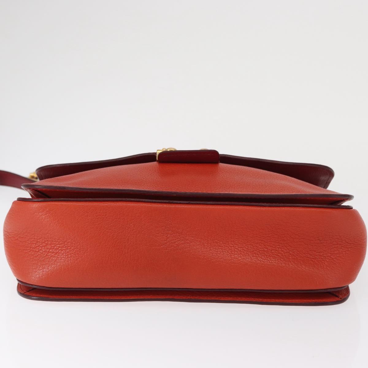 Miu Miu Hand Bag Leather 2way Red Gold Auth 163402
