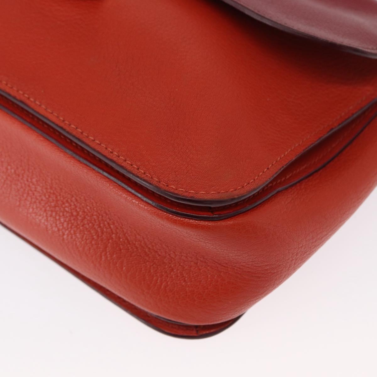 Miu Miu Hand Bag Leather 2way Red Gold Auth 163402