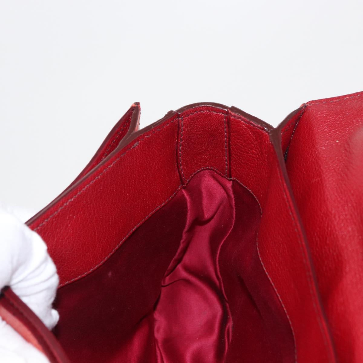 Miu Miu Hand Bag Leather 2way Red Gold Auth 163402