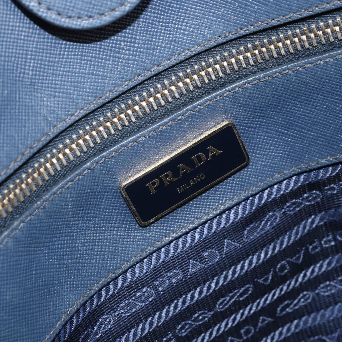 PRADA Hand Bag Nylon Navy Gold Auth 163420