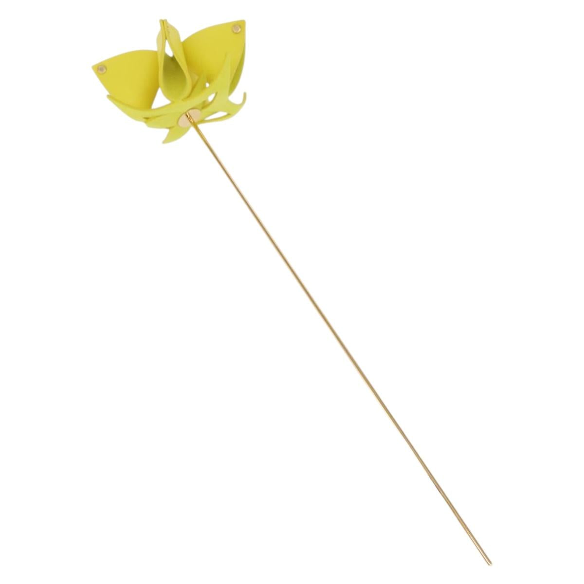 LOUIS VUITTON Origami Flowers Object Leather Yellow GI0329 LV Auth 163428M