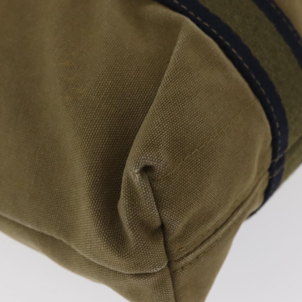 HERMES Fourre Tout Cabass Hand Bag Canvas Khaki Auth 163450