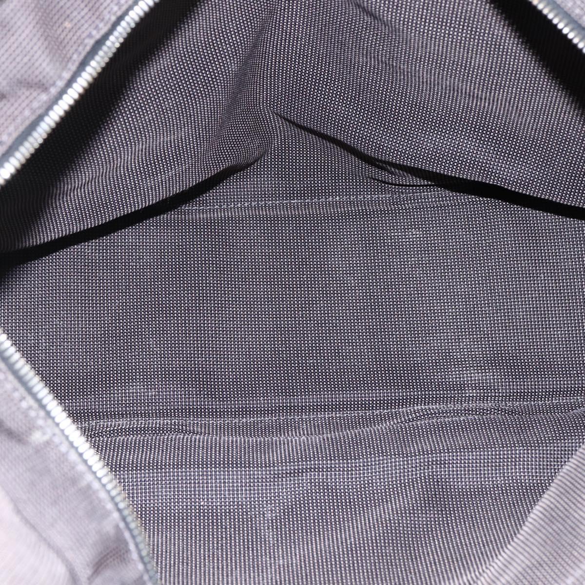 HERMES Her Line Tote MM Hand Bag Canvas Gray Auth 163451