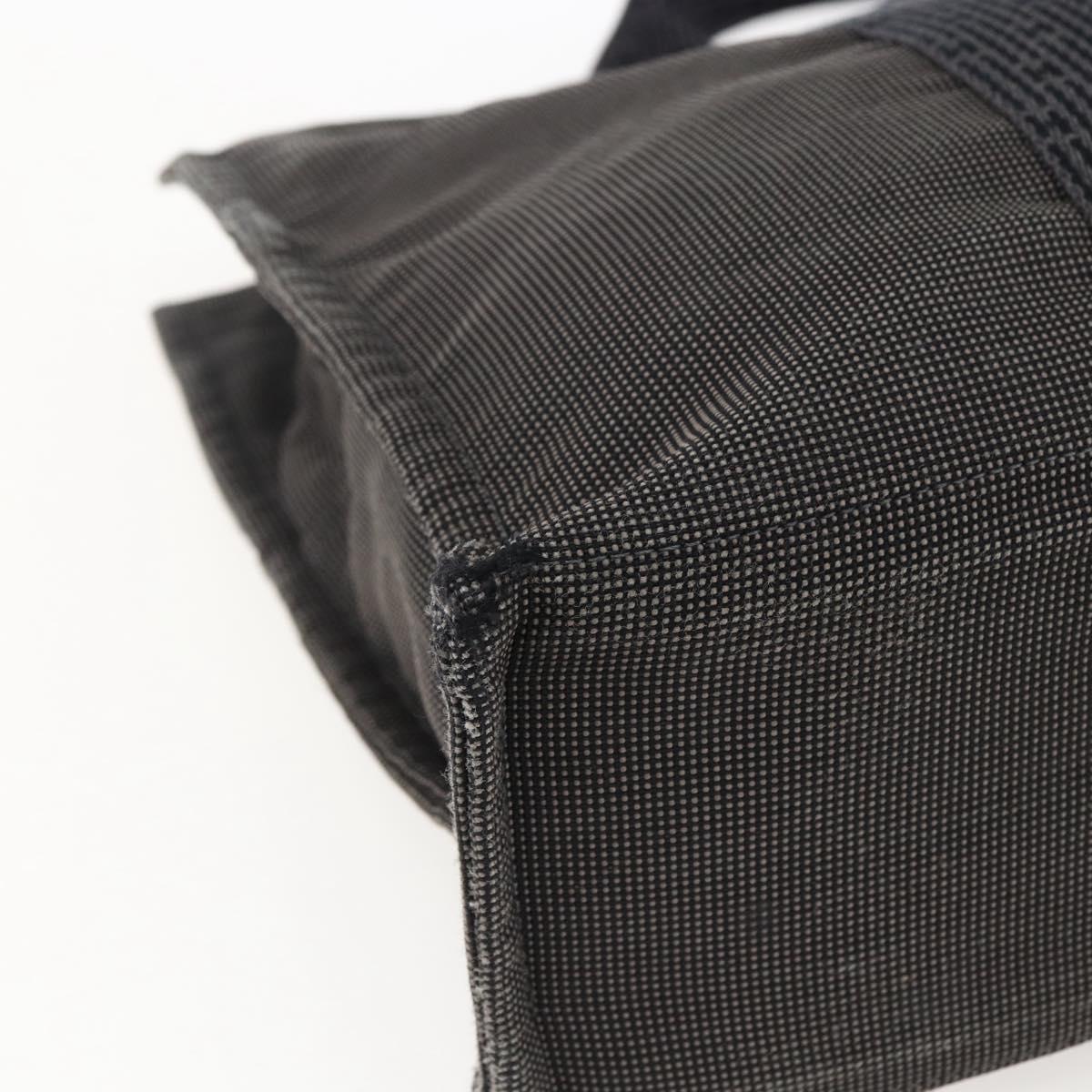 HERMES Her Line Tote MM Hand Bag Canvas Gray Auth 163456