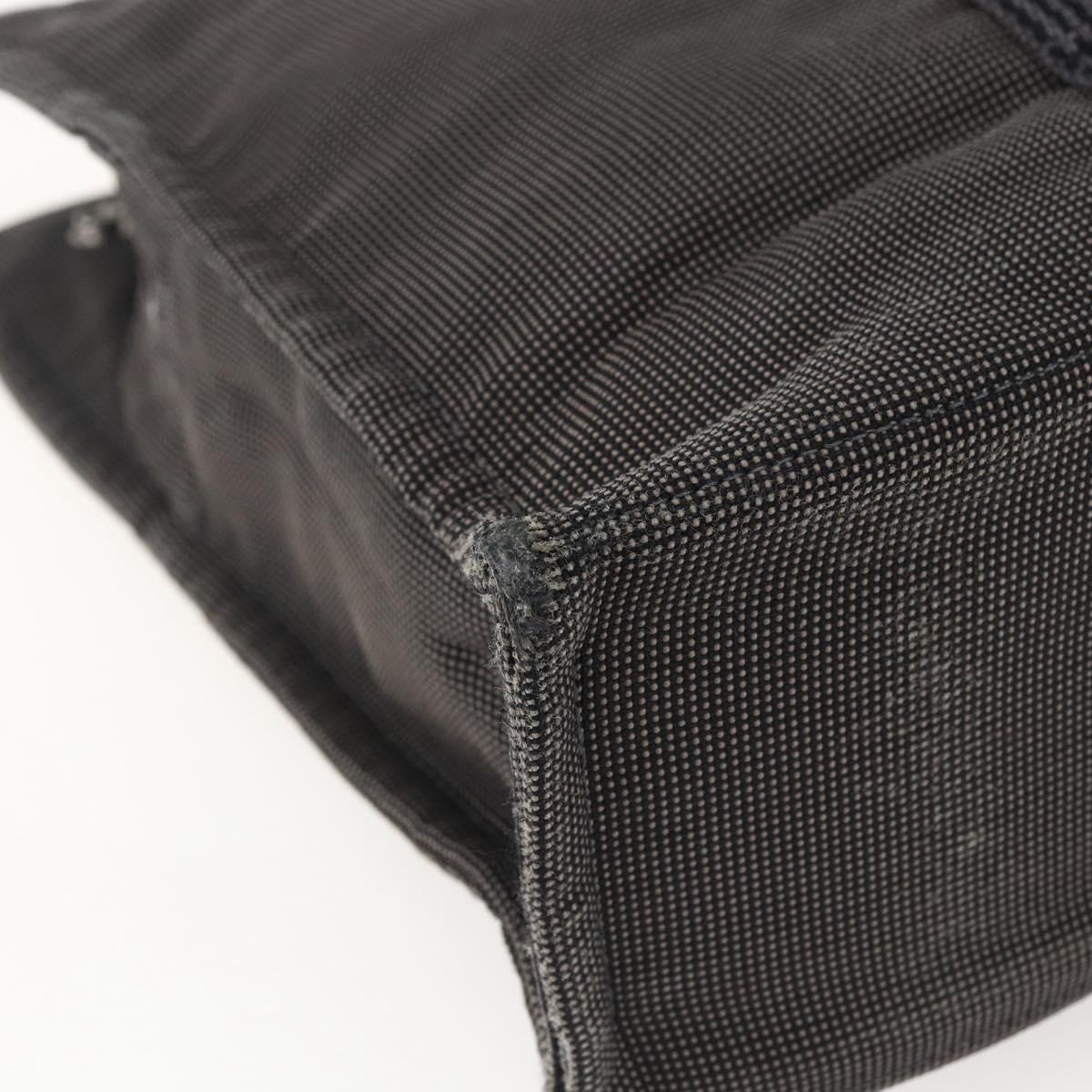 HERMES Her Line Tote MM Hand Bag Canvas Gray Auth 163456