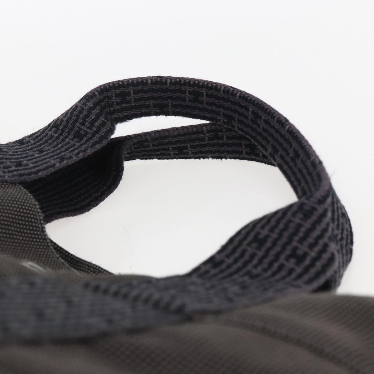 HERMES Her Line Tote MM Hand Bag Canvas Gray Auth 163456