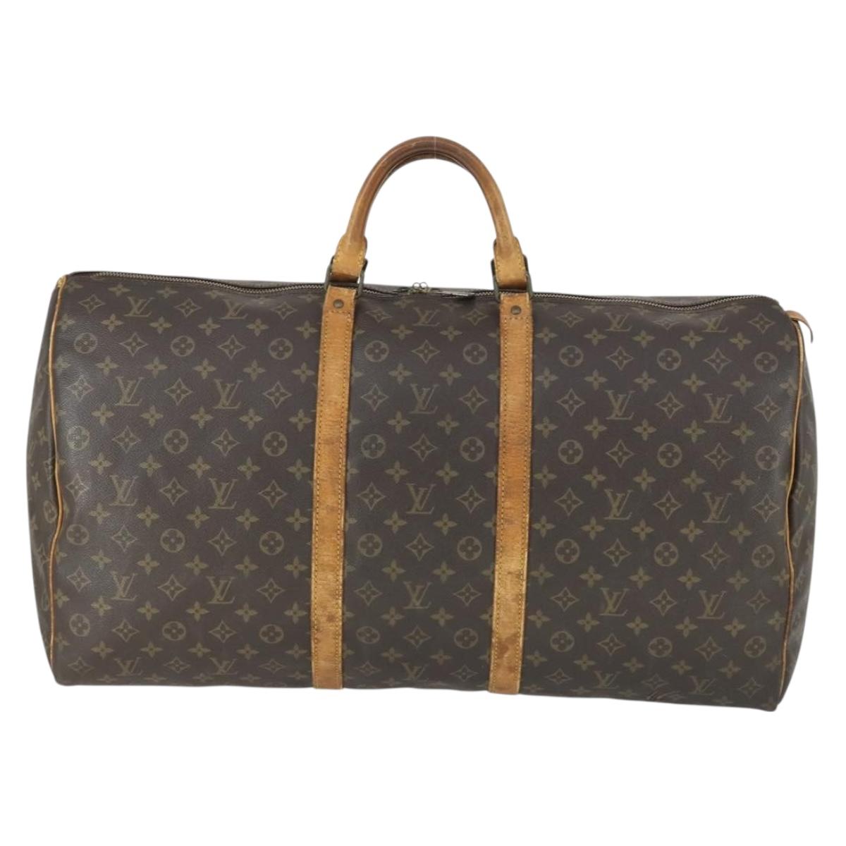LOUIS VUITTON Monogram Keepall 60 Boston Bag M41422 LV Auth 163458
