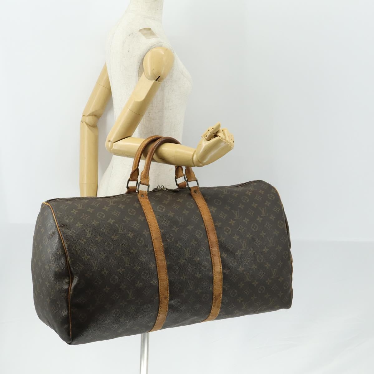 LOUIS VUITTON Monogram Keepall 60 Boston Bag M41422 LV Auth 163458