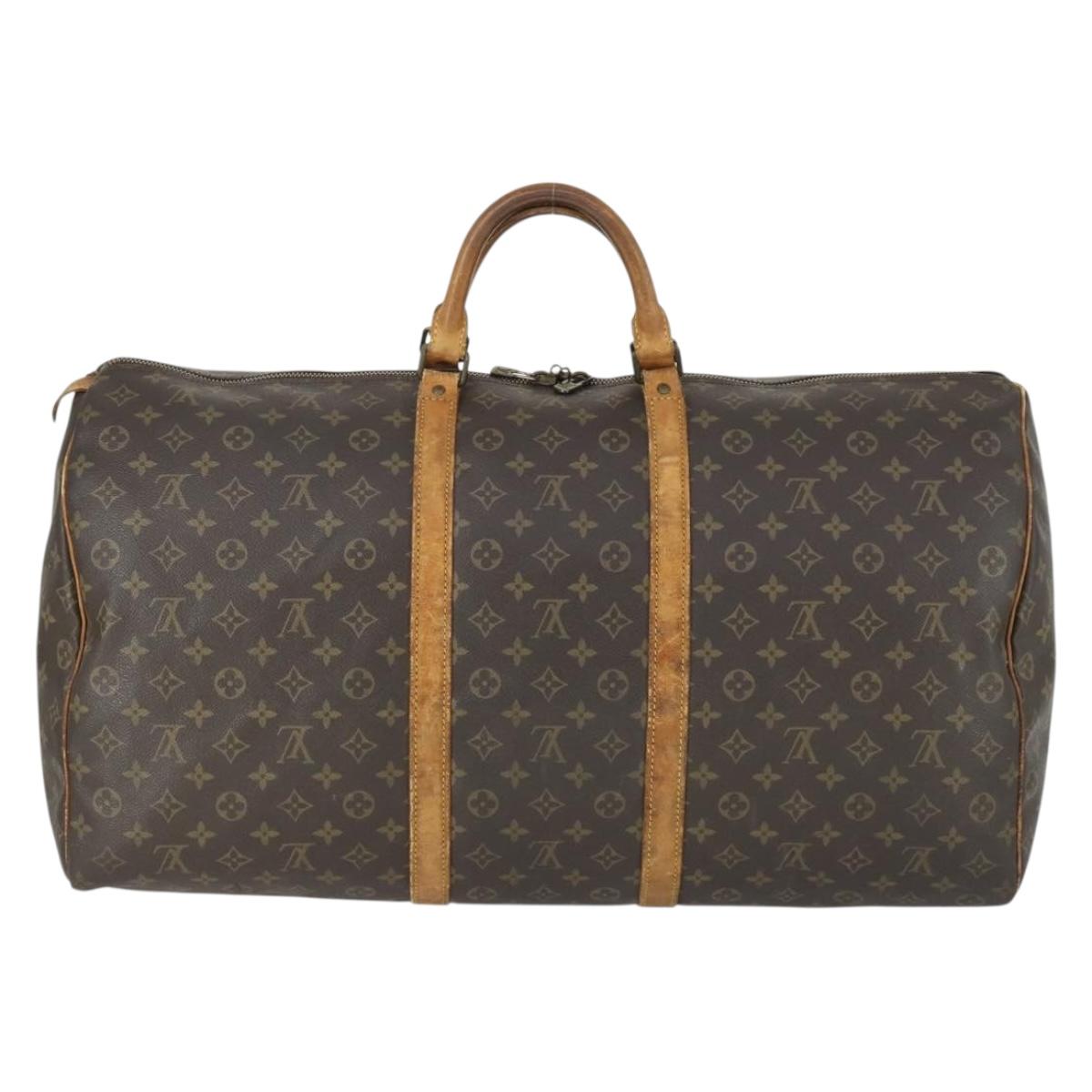 LOUIS VUITTON Monogram Keepall 60 Boston Bag M41422 LV Auth 163458
